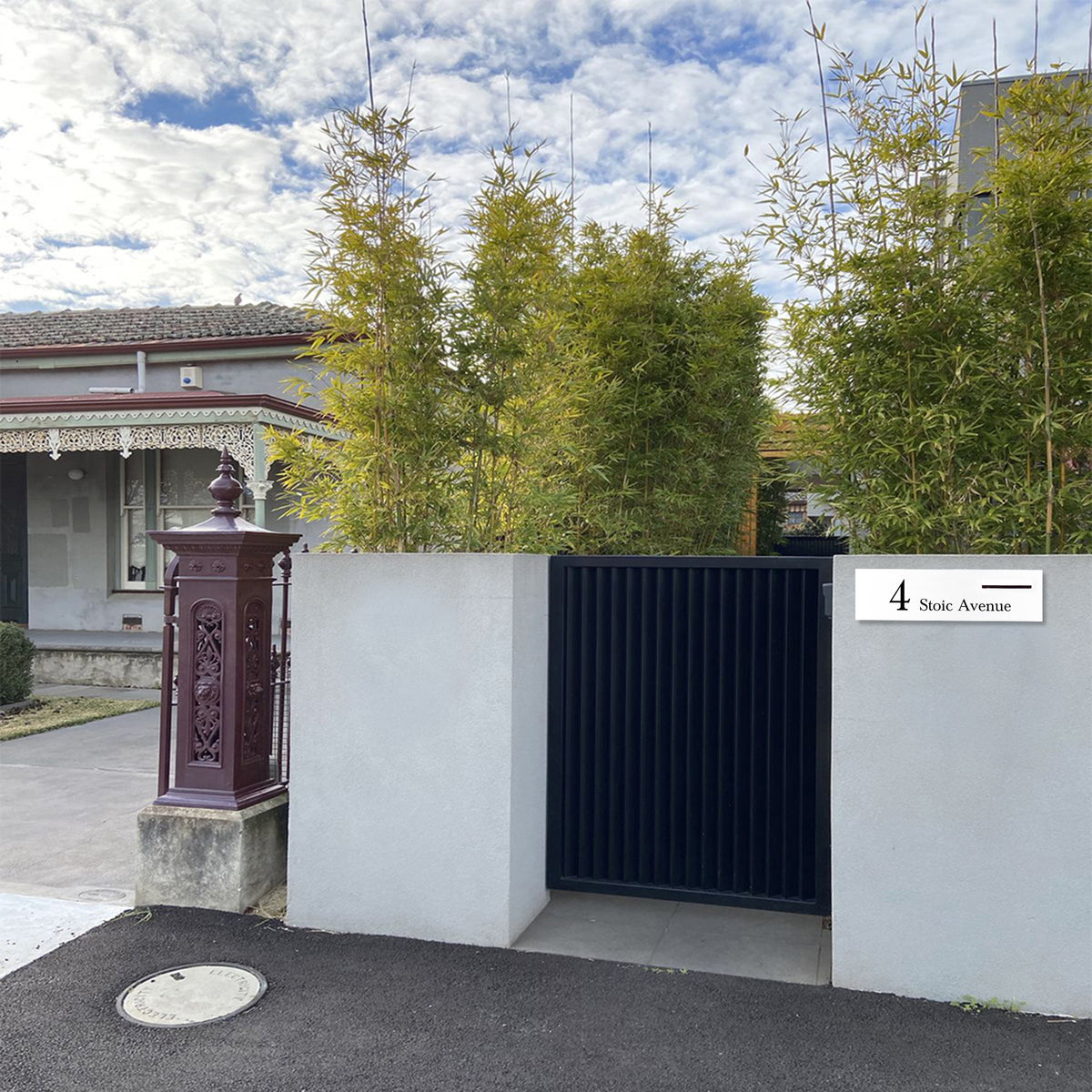 Surfmist Powder-Coated Aluminium Letterbox Faceplate 900 x 250 - 240 Slot