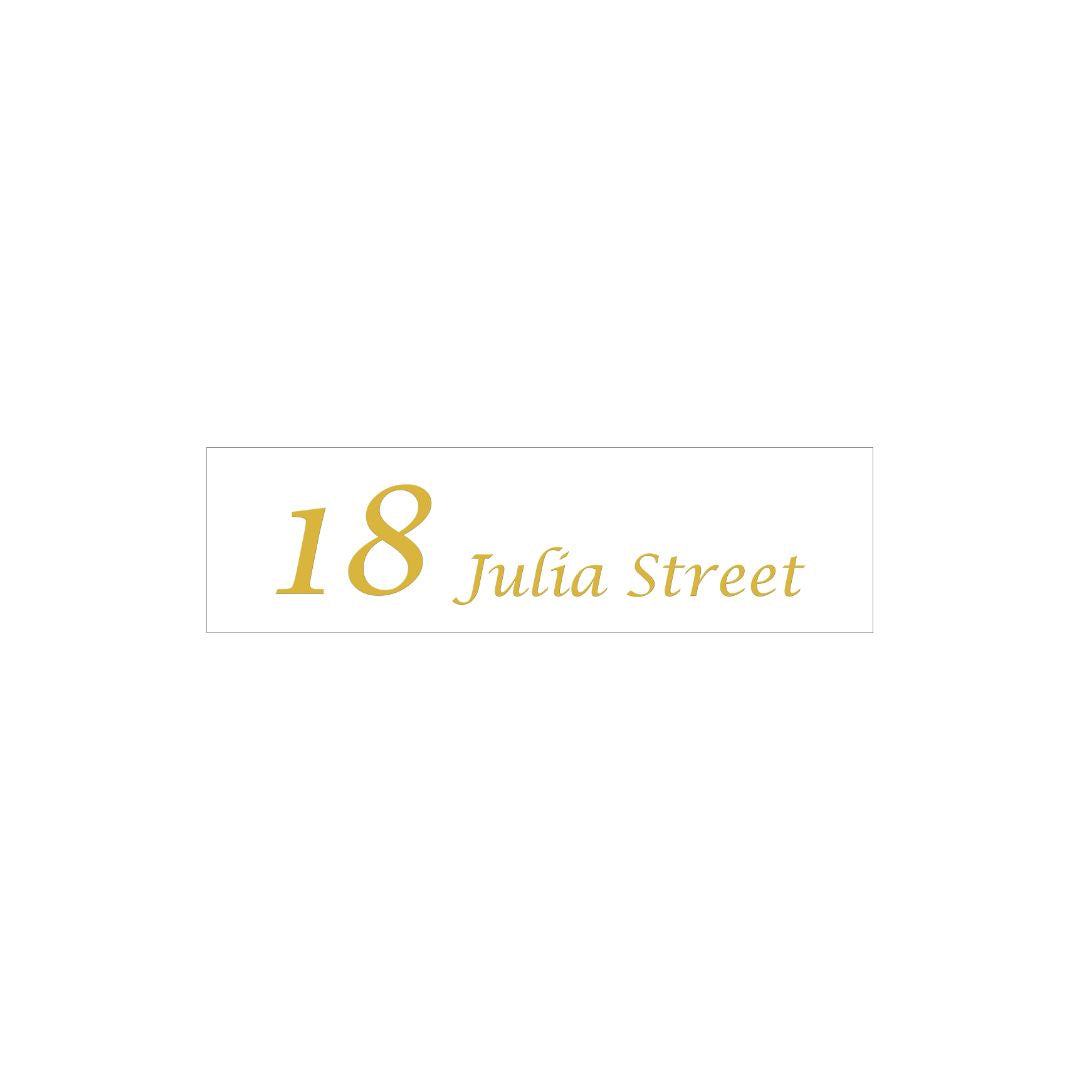 White Traffolyte Address Sign with Vinyl Text 900 x 250