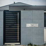 Shale Grey Powder-Coated Aluminium Letterbox Faceplate 900 x 250 - 240 Slot LHS