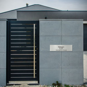 Shale Grey Powder-Coated Aluminium Letterbox Faceplate 900 x 250 - 240 Slot LHS
