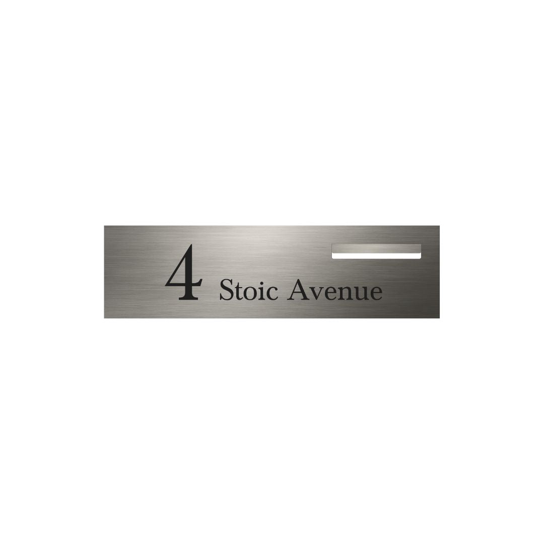 Marine Grade Brushed Stainless Steel Letterbox Faceplate 900 x 250 (Laser Cut) - 240 Slot