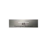 Marine Grade Brushed Stainless Steel Letterbox Faceplate 900 x 250 (Laser Etched) - 340 Central Slot