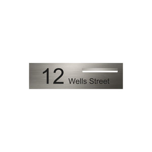 Marine Grade Brushed Stainless Steel Letterbox Faceplate 900 x 250 (Laser Etched) - 340 Slot