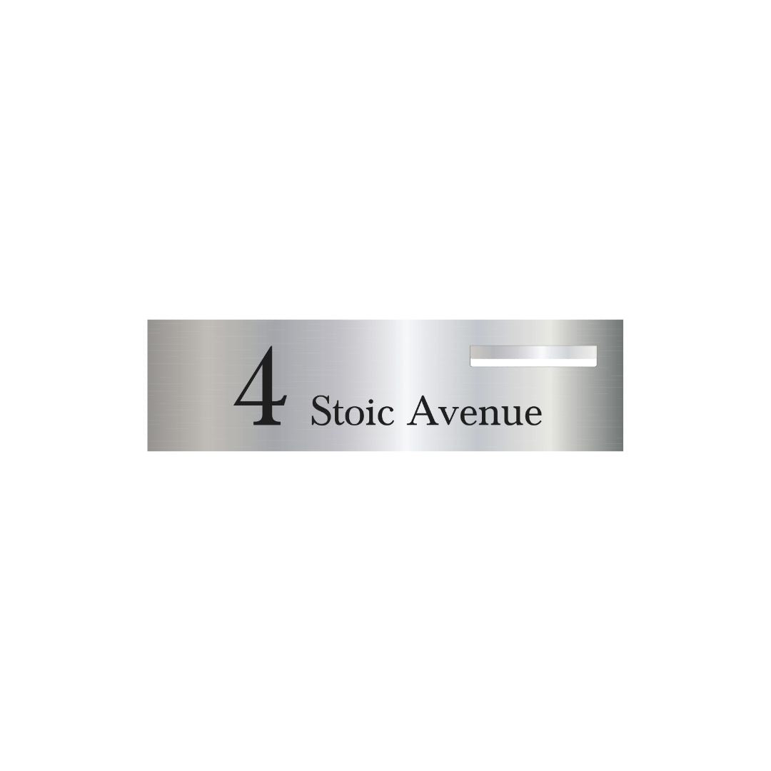 Marine Grade Mirror Polished Stainless Steel Letterbox Faceplate 900 x 250 (Laser Etched) - 240 Slot
