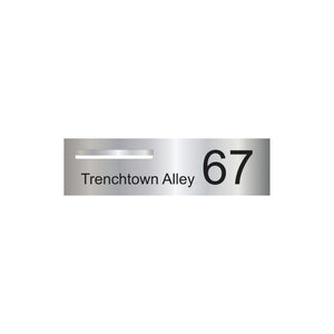 Marine Grade Mirror Polished Stainless Steel Letterbox Faceplate 900 x 250 (Laser Etched) - 340 Slot LHS