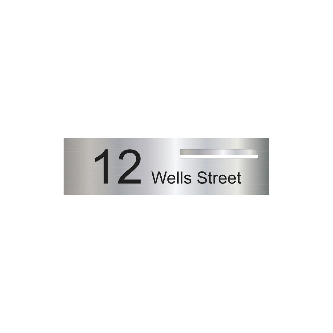 Marine Grade Mirror Polished Stainless Steel Letterbox Faceplate 900 x 250 (Laser Cut) - 340 Slot