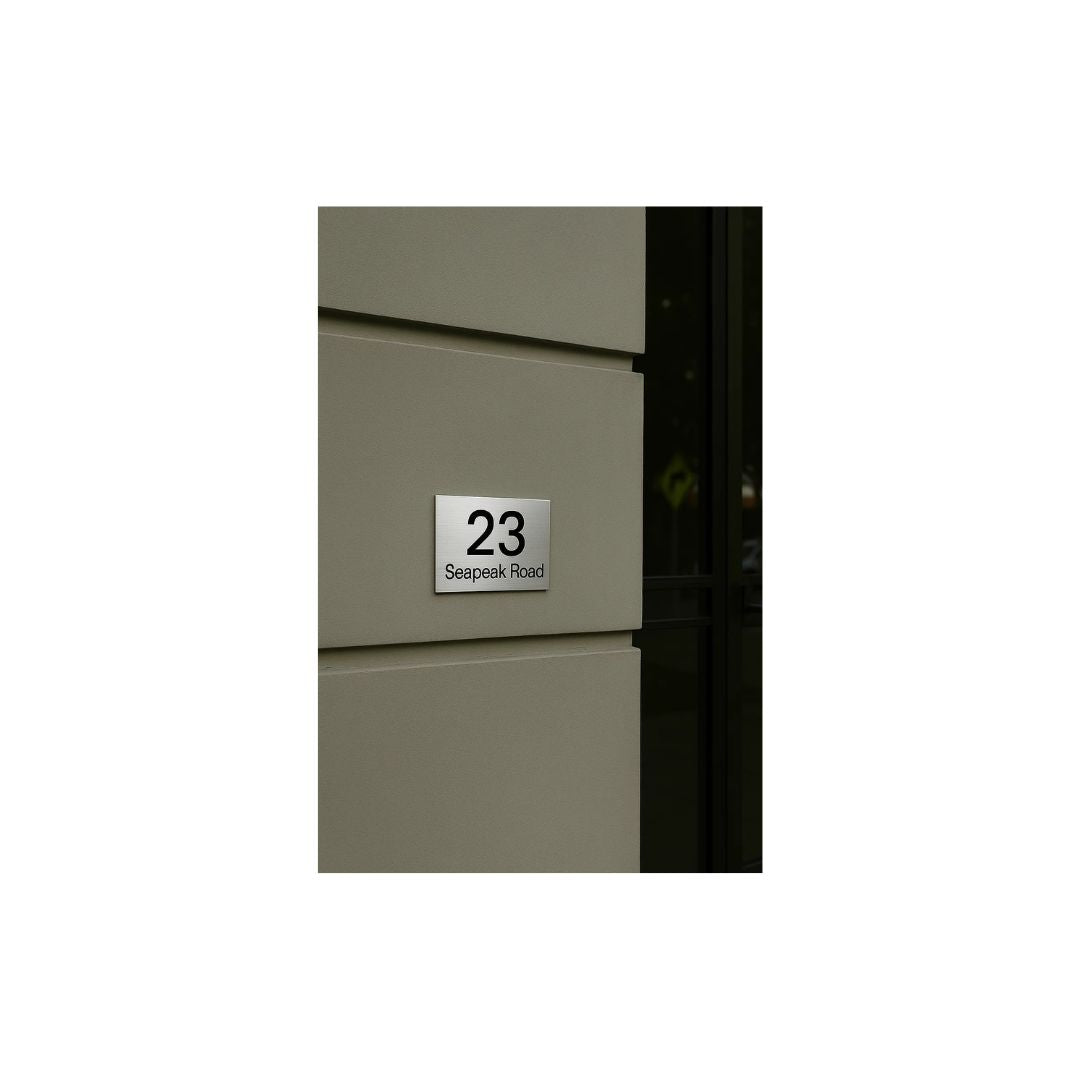 316 Marine Grade Brushed Stainless Steel Address Plate 200 x 140mm - Laser Cut