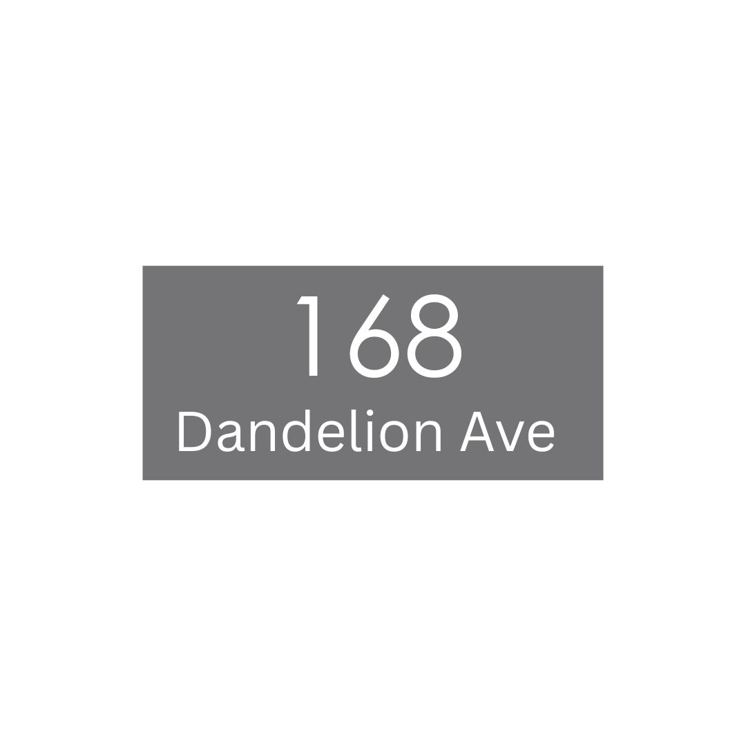 Basalt Powder Coated Aluminium Address Sign With Laser Cut Text 300 x 140mm (Text Centralised)