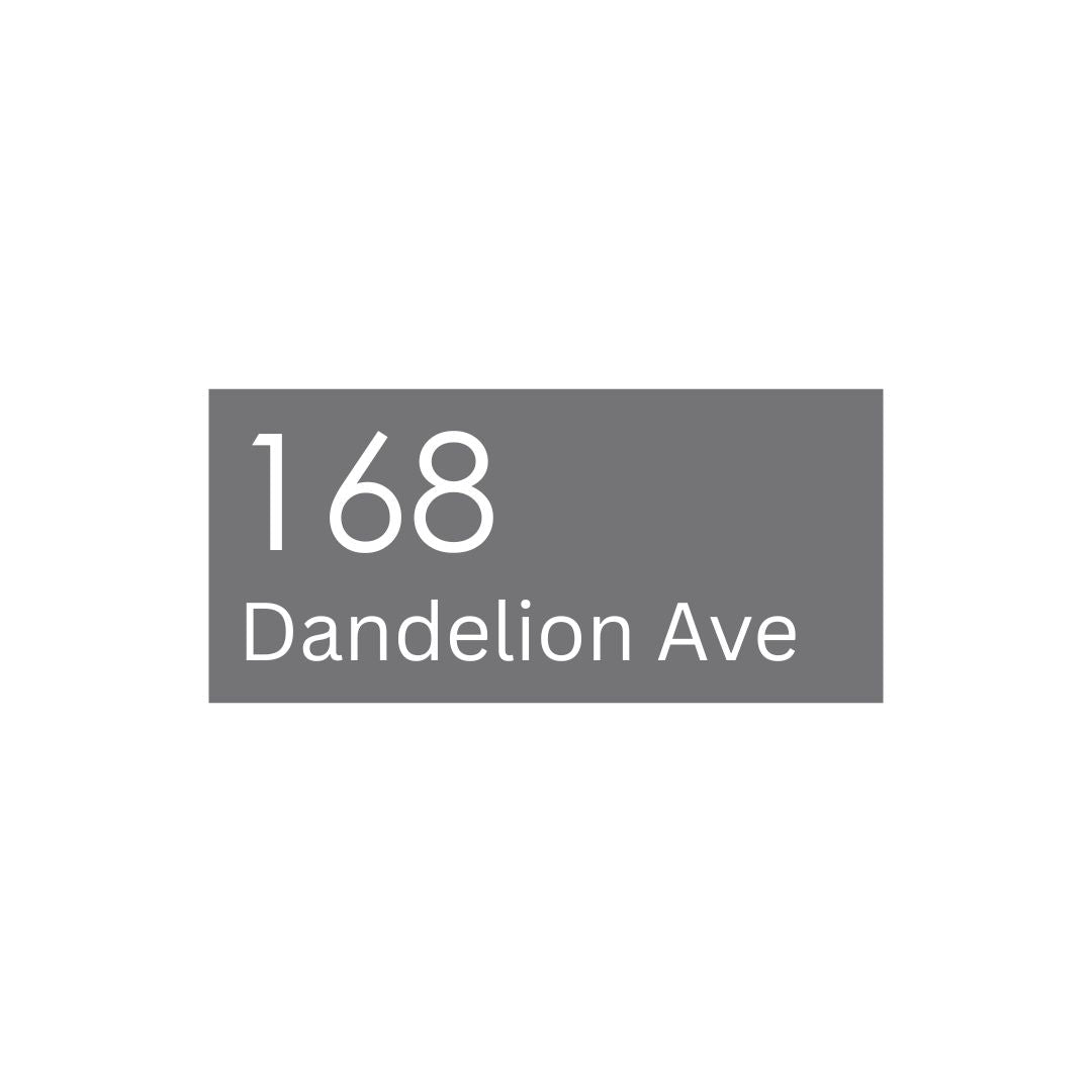 Basalt Powder Coated Aluminium Address Sign With Laser Cut Text 300 x 140mm - (Text Aligned Left)