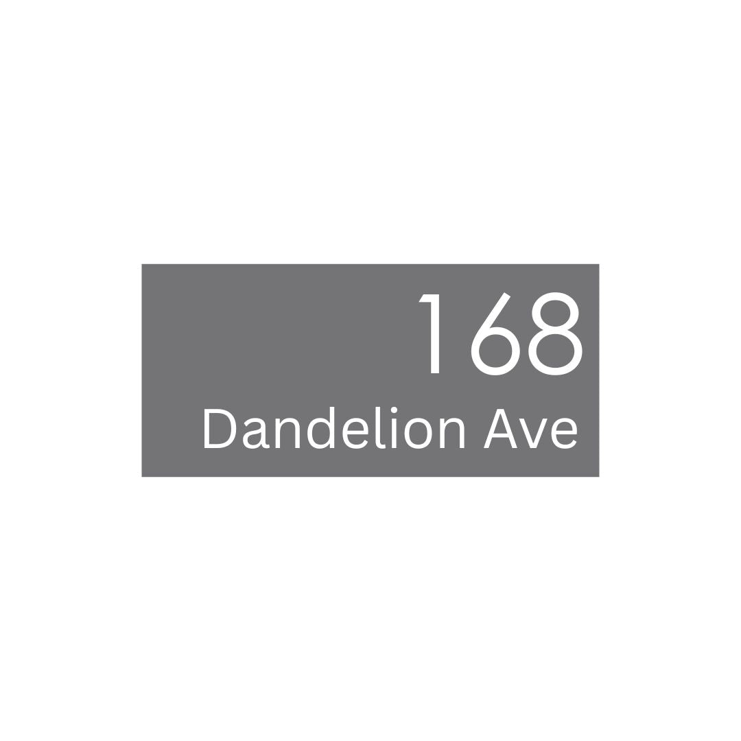 Basalt Powder Coated Aluminium Address Sign With Laser Cut Text 300 X 140Mm