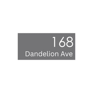 Basalt Powder Coated Aluminium Address Sign With Laser Cut Text 300 X 140Mm