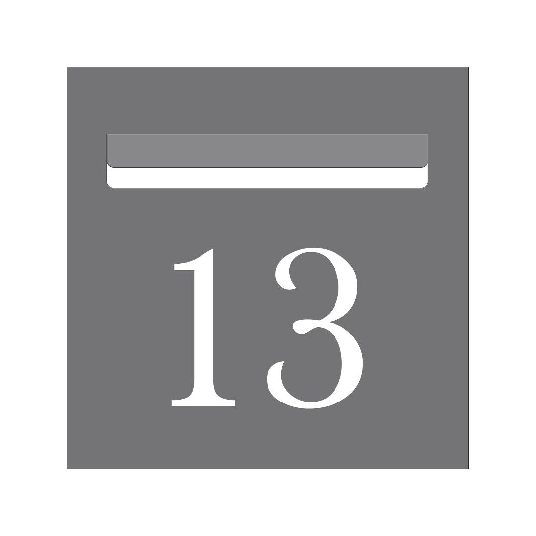Basalt Powder-Coated Aluminium Letterbox Faceplate 300 x 300 with 240 Slot