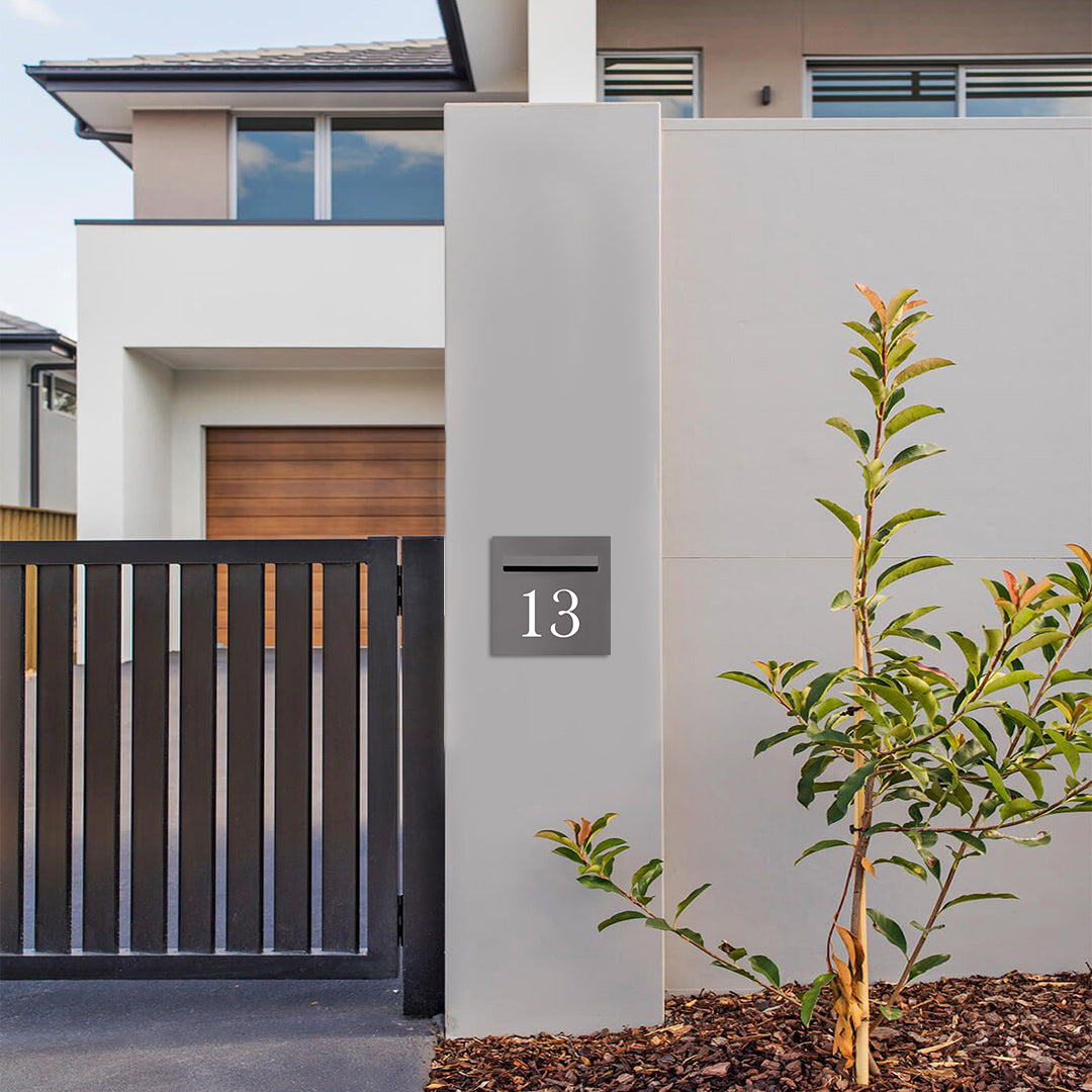 Basalt Powder-Coated Aluminium Letterbox Faceplate 300 x 300 with 240 Slot