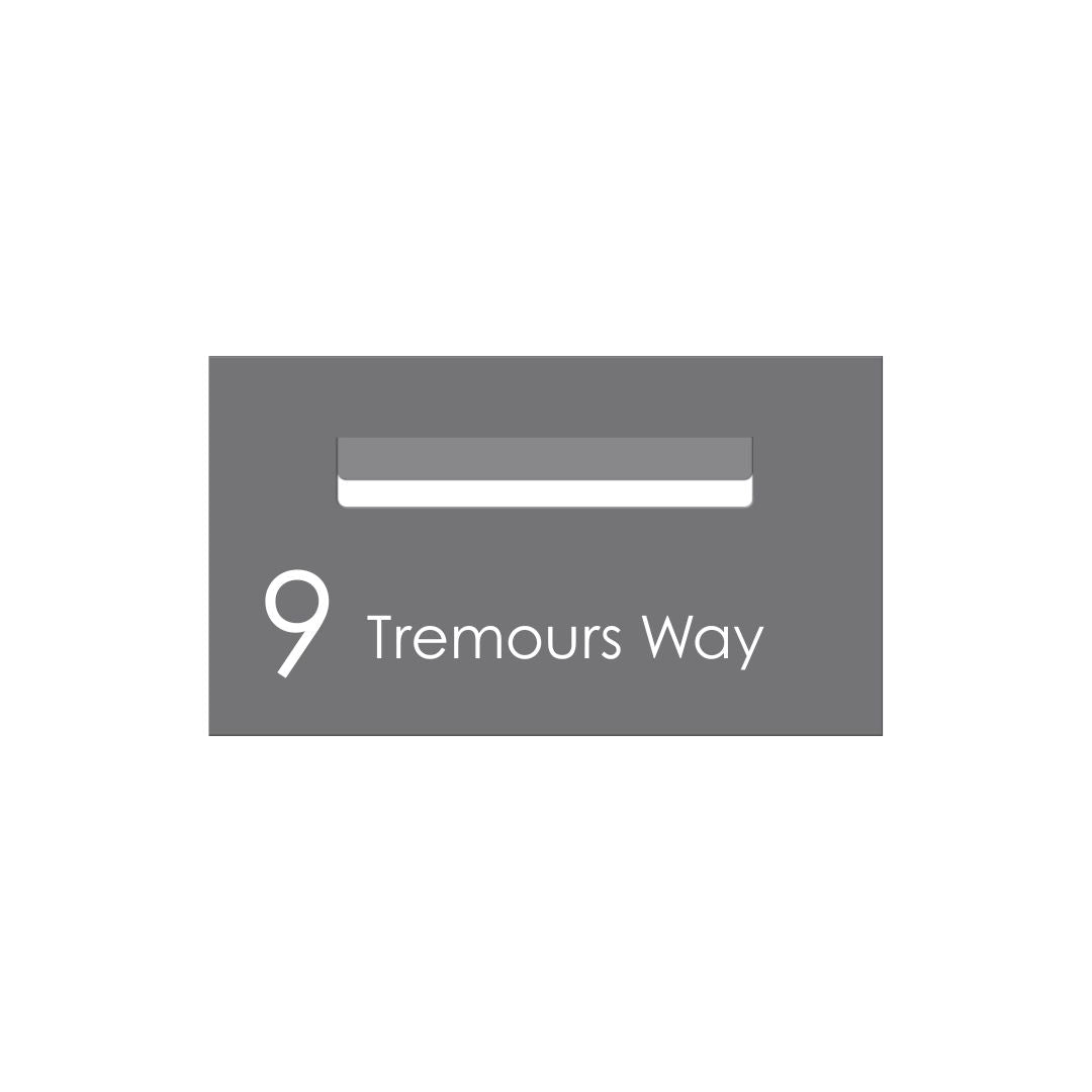 Basalt Powder-Coated Aluminium Letterbox Faceplate 390 x 220