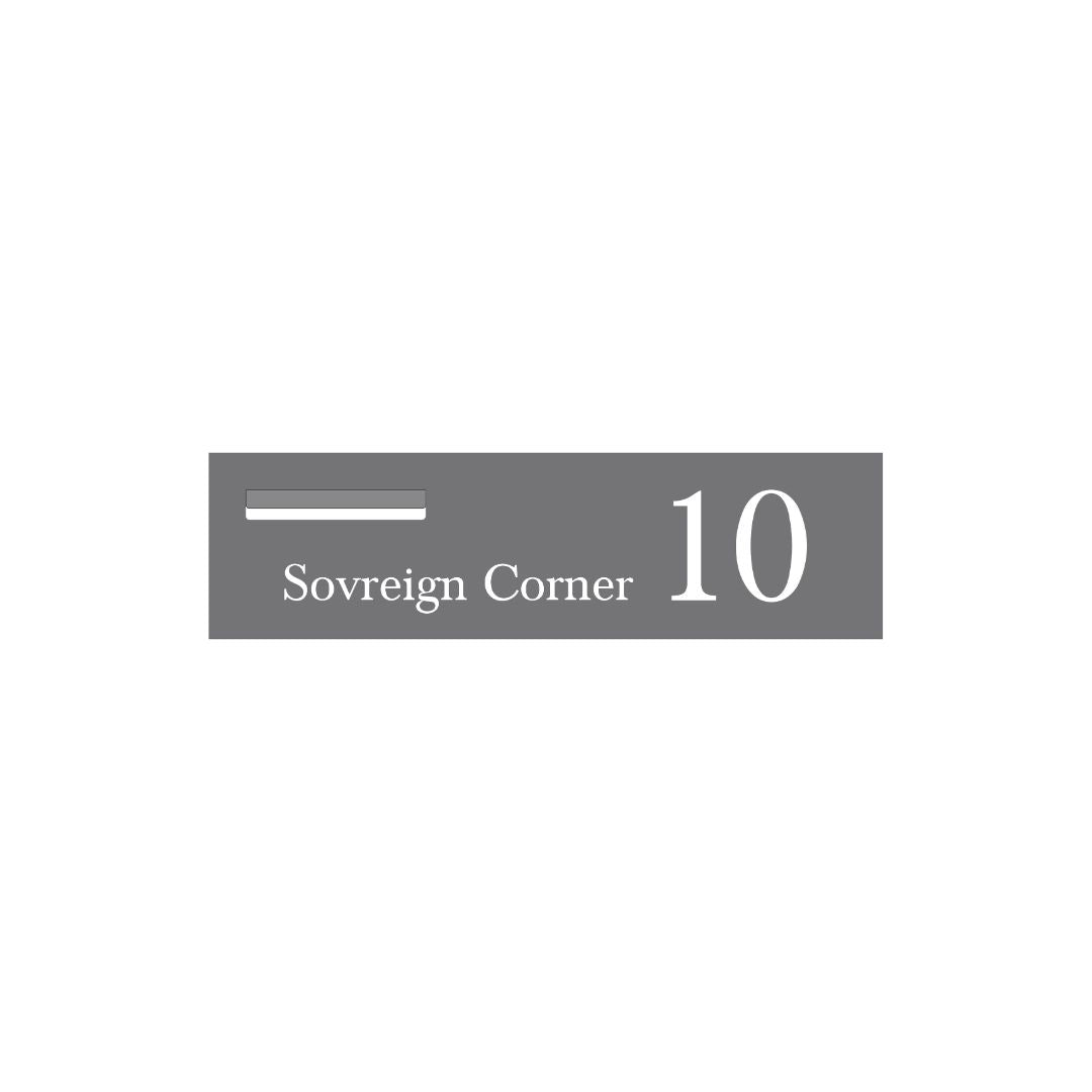 Basalt Powder-Coated Aluminium Letterbox Faceplate 900 x 250