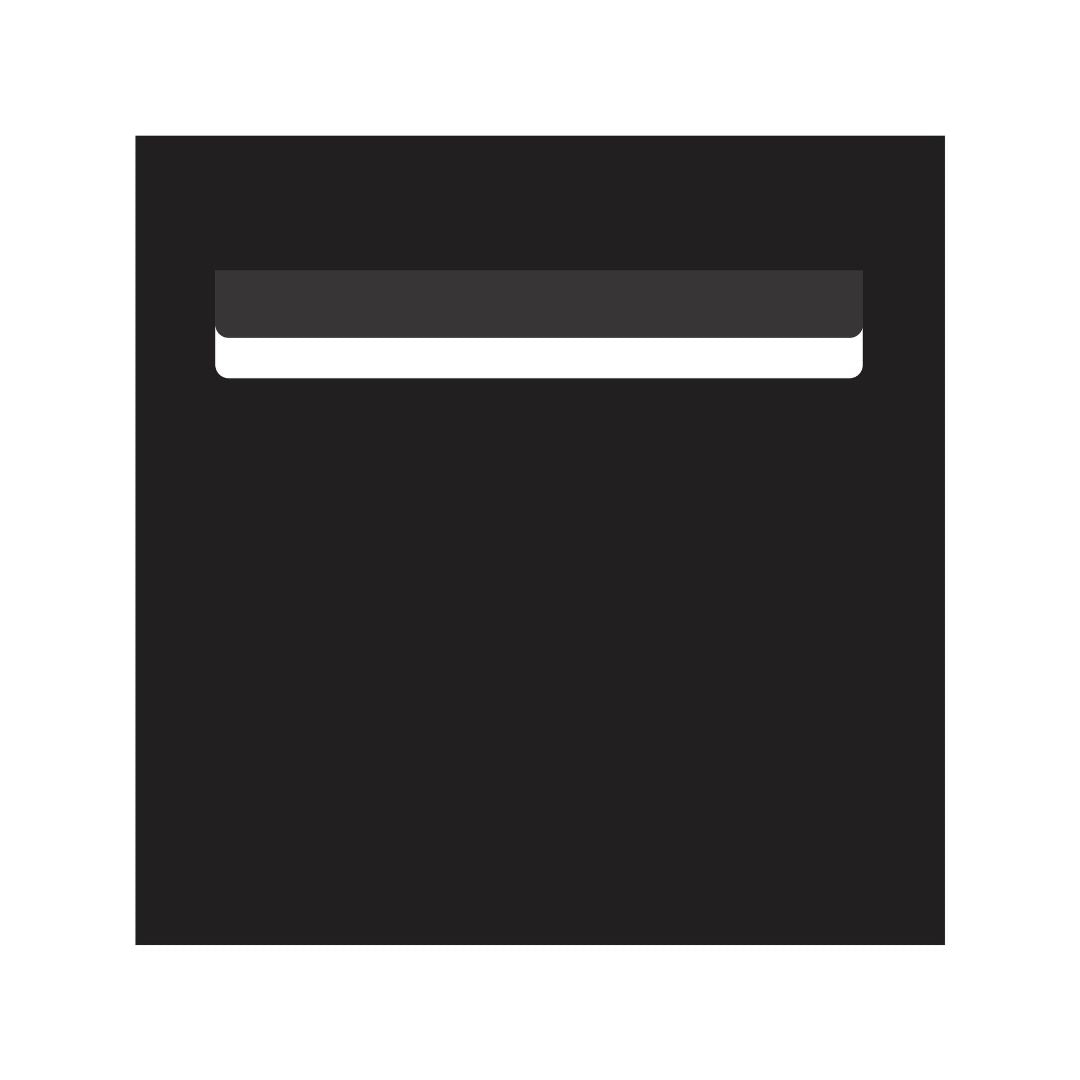 Black Powder-Coated Aluminium Letterbox Faceplate 300 x 300 with 240 Slot
