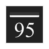 Black Powder-Coated Aluminium Letterbox Faceplate 300 x 300 with 240 Slot