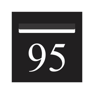 Black Powder-Coated Aluminium Letterbox Faceplate 300 x 300 with 240 Slot