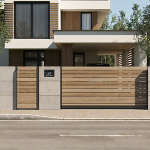 Black Powder-Coated Aluminium Letterbox Faceplate 400 x 250 - 340 Slot