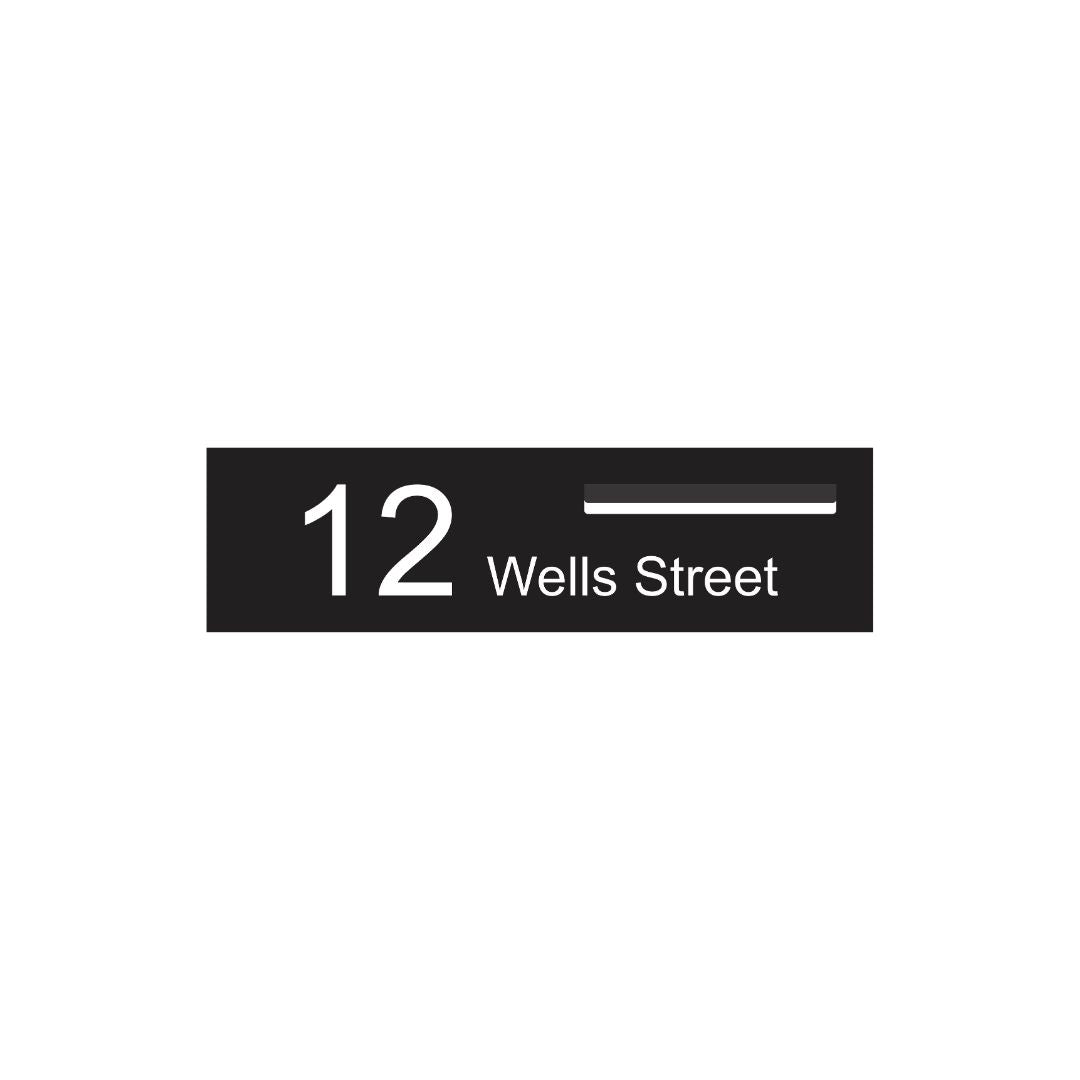 Black Powder-Coated Aluminium Letterbox Faceplate 900 x 250 - 340 Slot