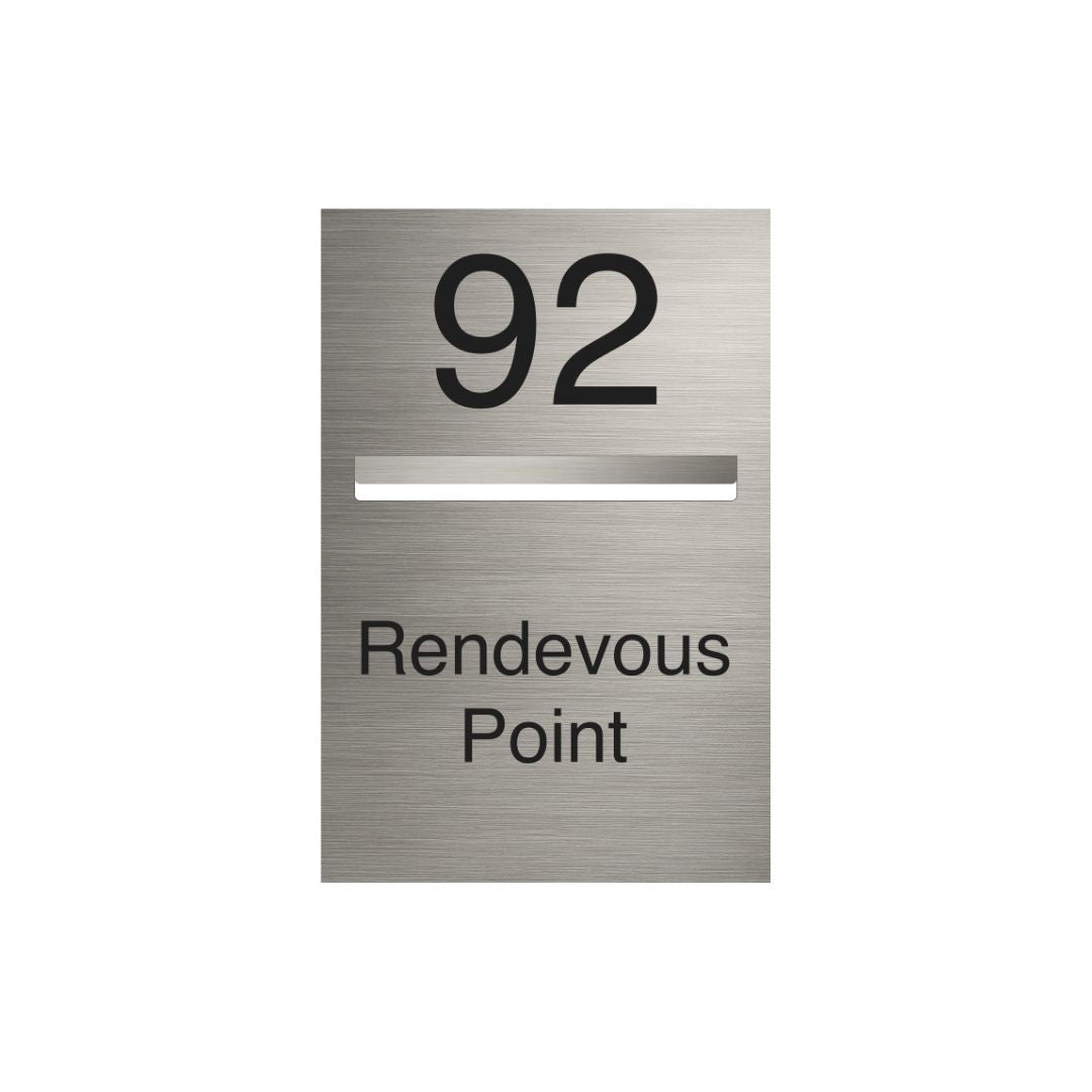 Marine Grade Brushed Stainless Steel Letterbox Faceplate 400 x 600 (Laser Etched)  - 340 Slot