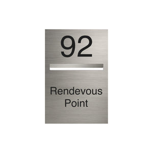 Marine Grade Brushed Stainless Steel Letterbox Faceplate 400 x 600 (Laser Etched)  - 340 Slot