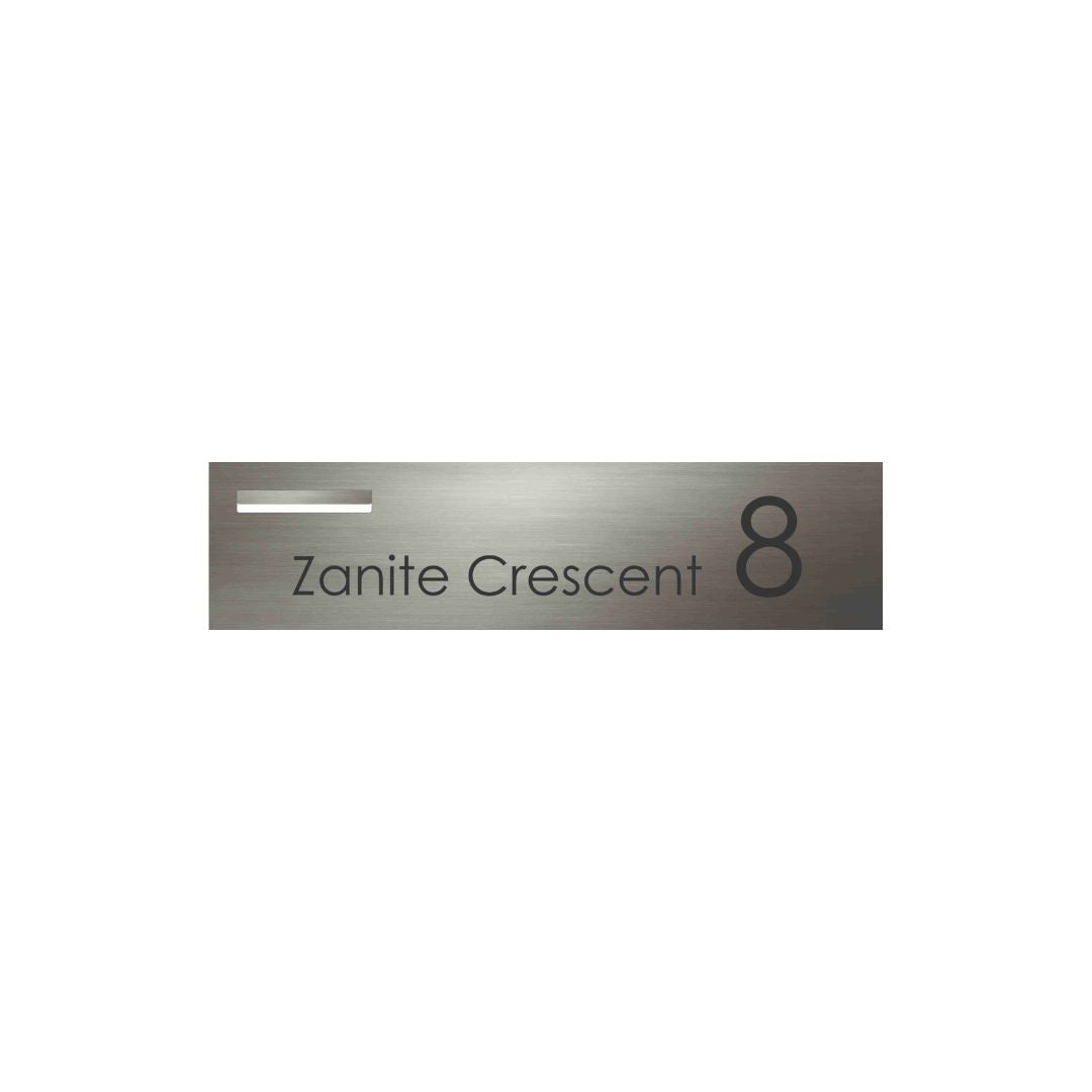 Marine Grade Brushed Stainless Steel Letterbox Faceplate 1200 x 300 (Laser Etched) - 240 Slot LHS