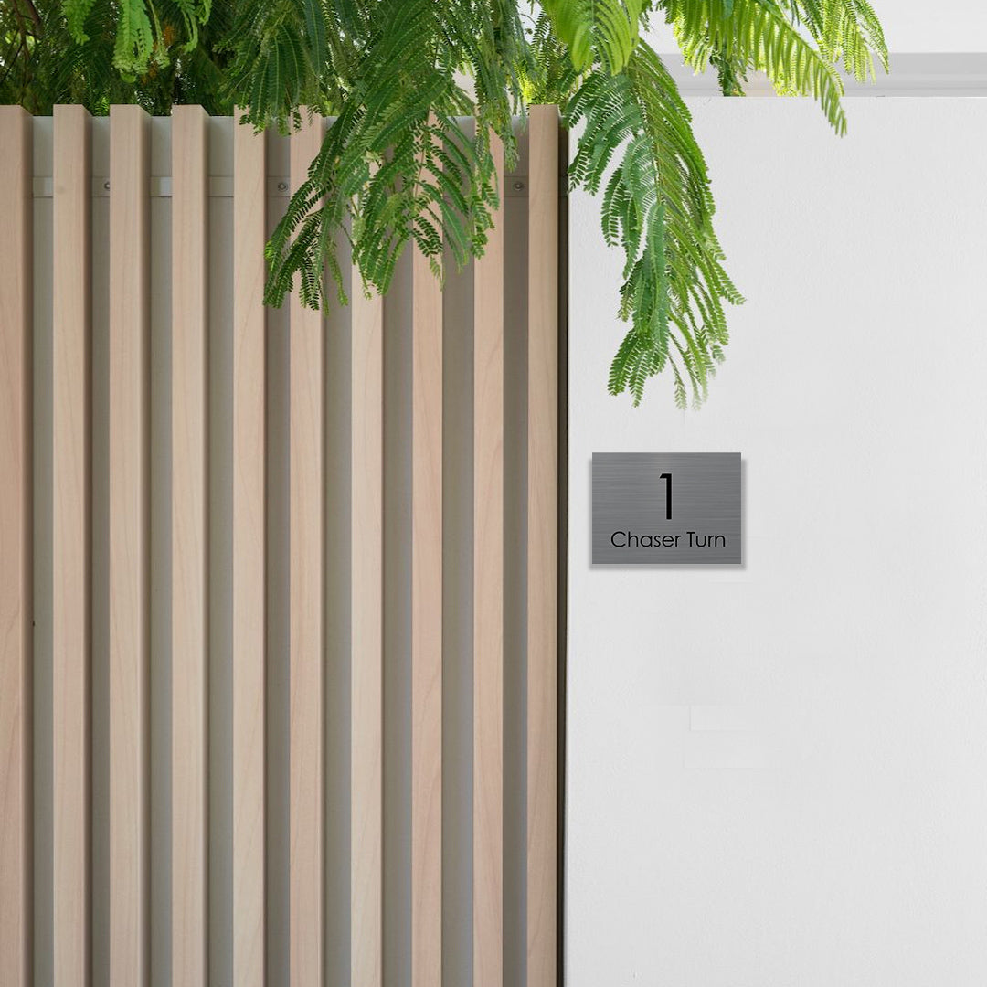 316 Marine Grade Brushed Stainless Steel Address Plate 290 x 220 - Laser Cut