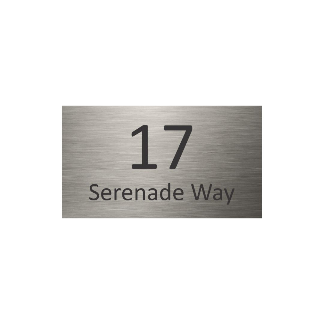 316 Marine Grade Brushed Stainless Steel Address Plate 390 x 220 - Laser Cut