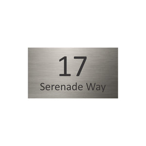 316 Marine Grade Brushed Stainless Steel Address Plate 390 x 220 - Laser Cut
