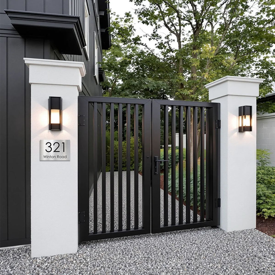 316 Marine Grade Brushed Stainless Steel Address Plate 390 x 220 - Laser Cut