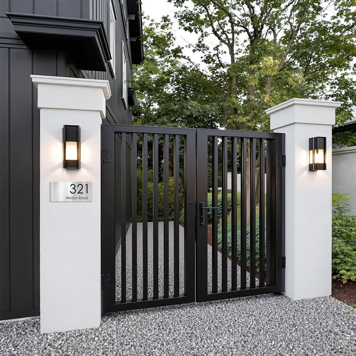 316 Marine Grade Brushed Stainless Steel Address Plate 300 x 140mm - Laser Etched