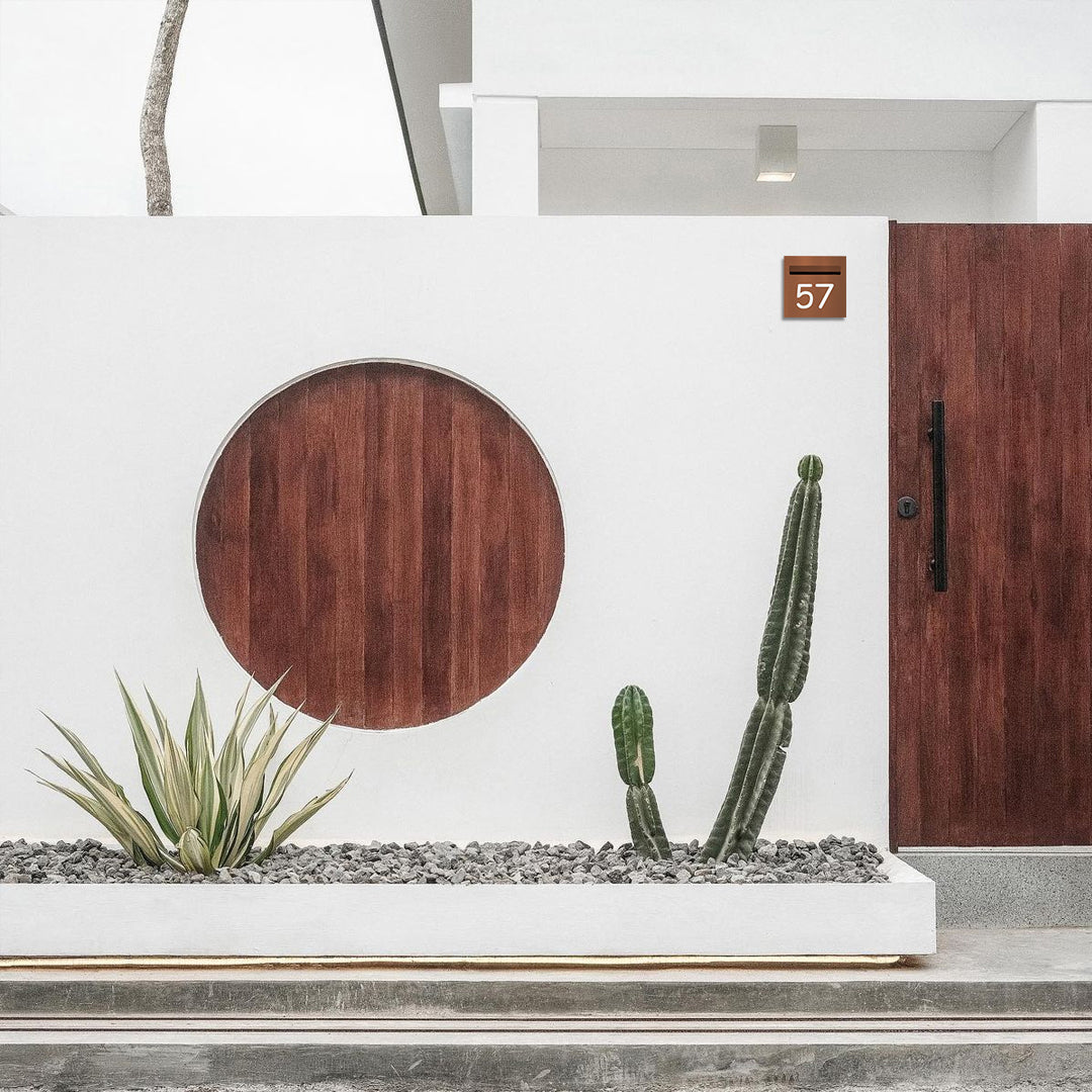 Corten Powder-Coated Aluminium Letterbox Faceplate - 300 x 300mm with 240 Slot