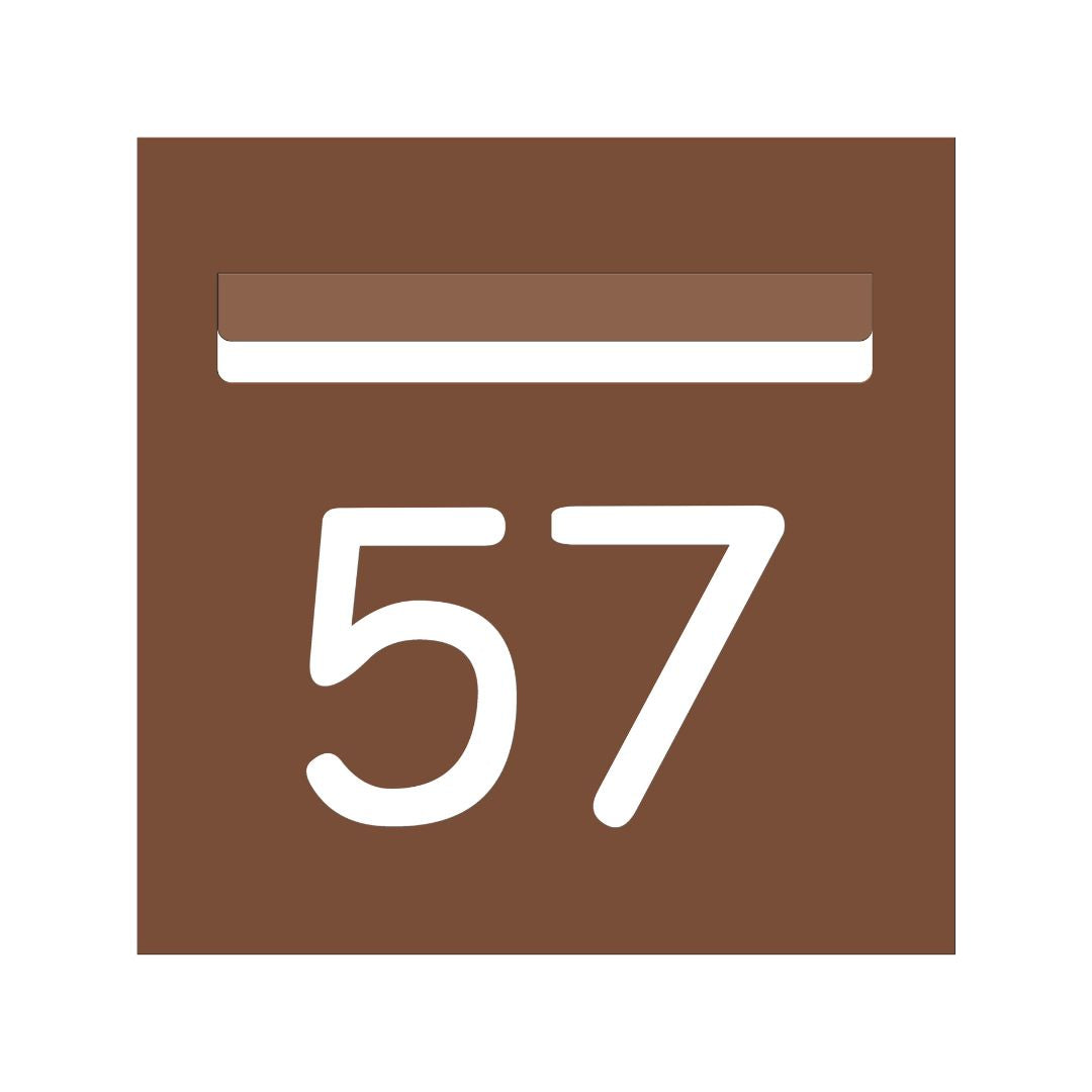 Corten Powder-Coated Aluminium Letterbox Faceplate 300 x 300 with 240 Slot