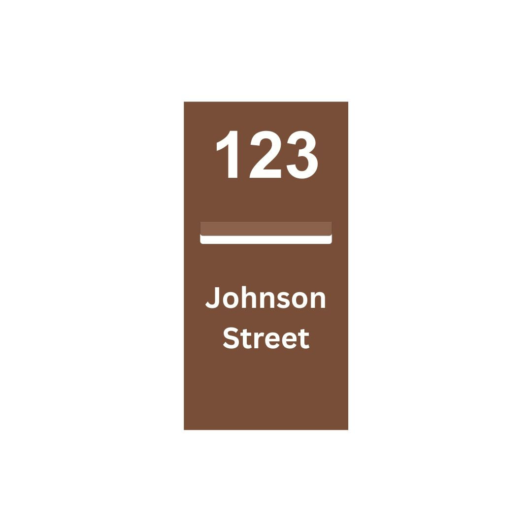 Corten Powder-Coated Aluminium Letterbox Faceplate 300 x 600 with 240 Slot