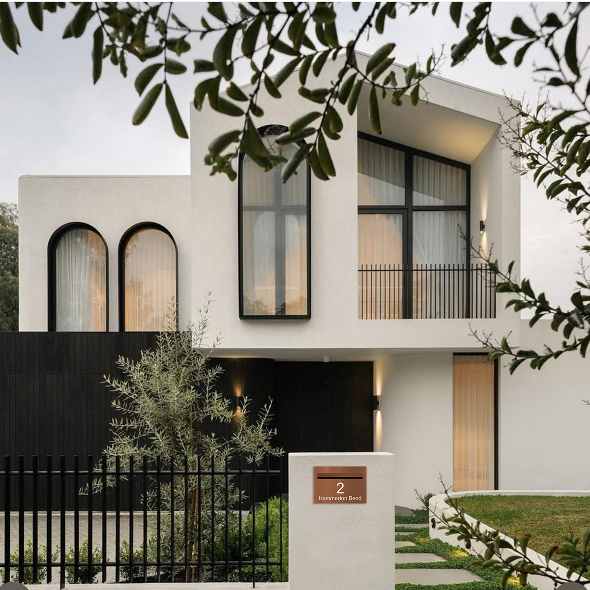 Corten Powder-Coated Aluminium Letterbox Faceplate 400 x 280 - 340 Slot