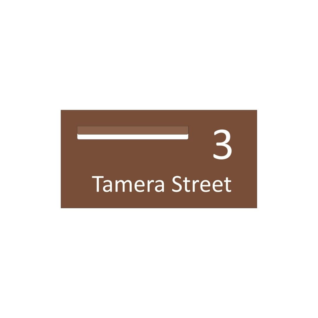 Corten Powder-Coated Aluminium Letterbox Faceplate (600 x 300) - 340 Slot LHS