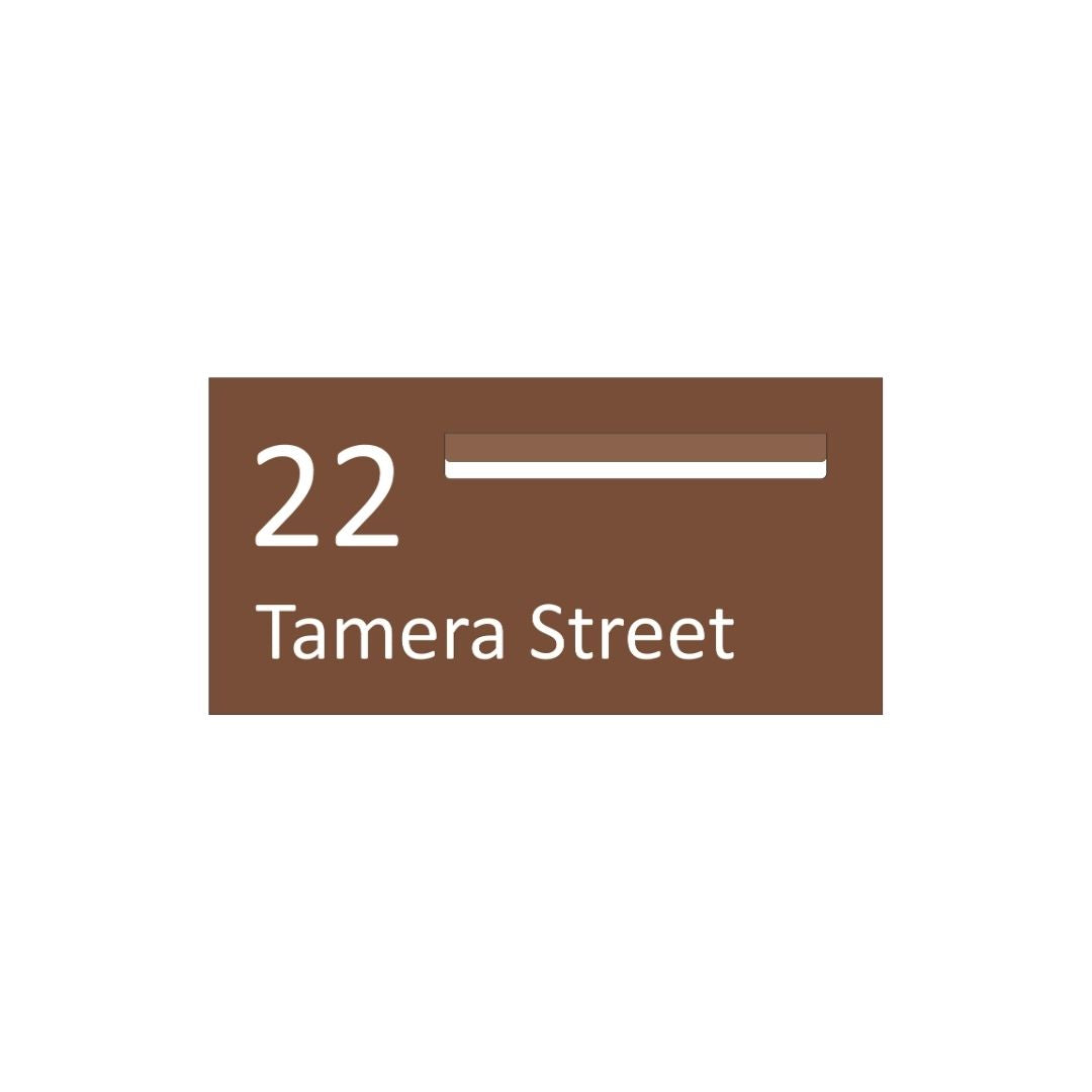 Corten Powder-Coated Aluminium Letterbox Faceplate (600 x 300) - 340 Slot