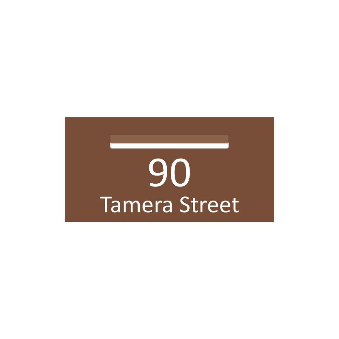 Corten Powder-Coated Aluminium Letterbox Faceplate (600 x 300mm) - 340 Central Slot