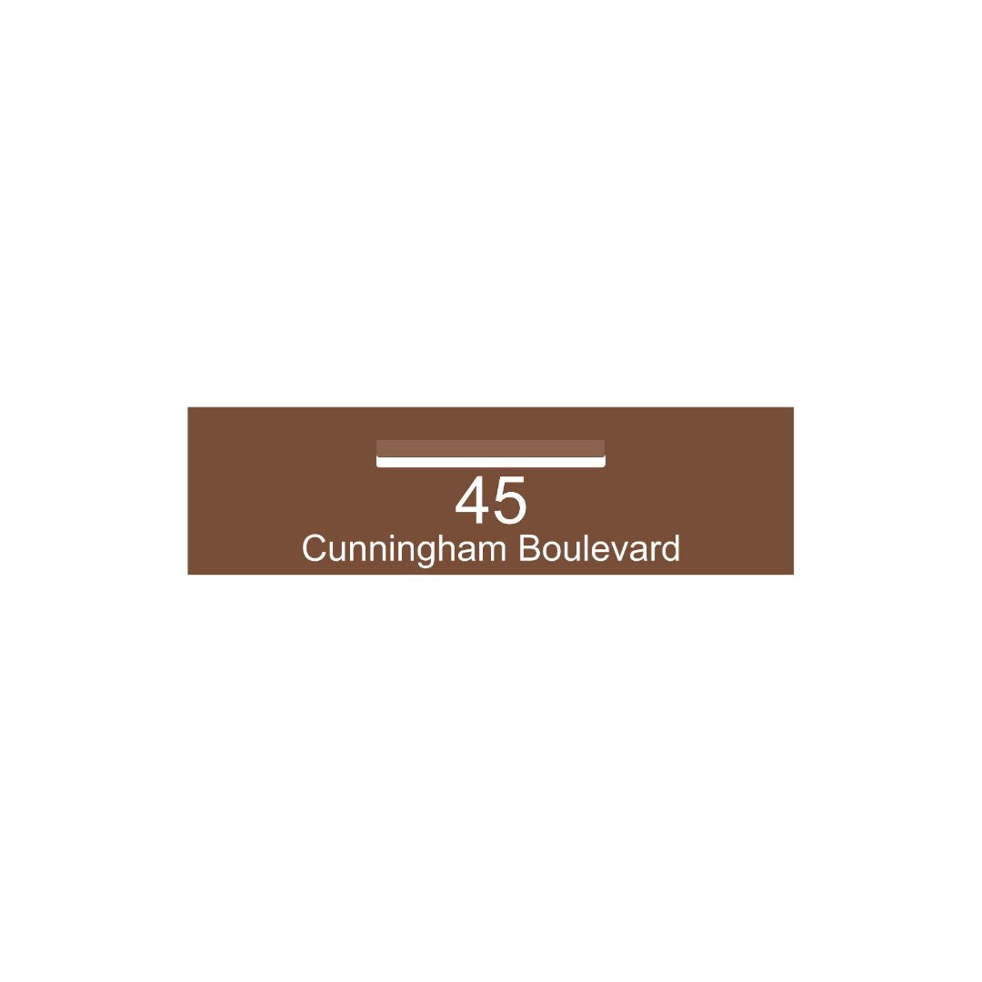 Corten Powder-Coated Aluminium Letterbox Faceplate 900 x 250 - 340 Central Slot