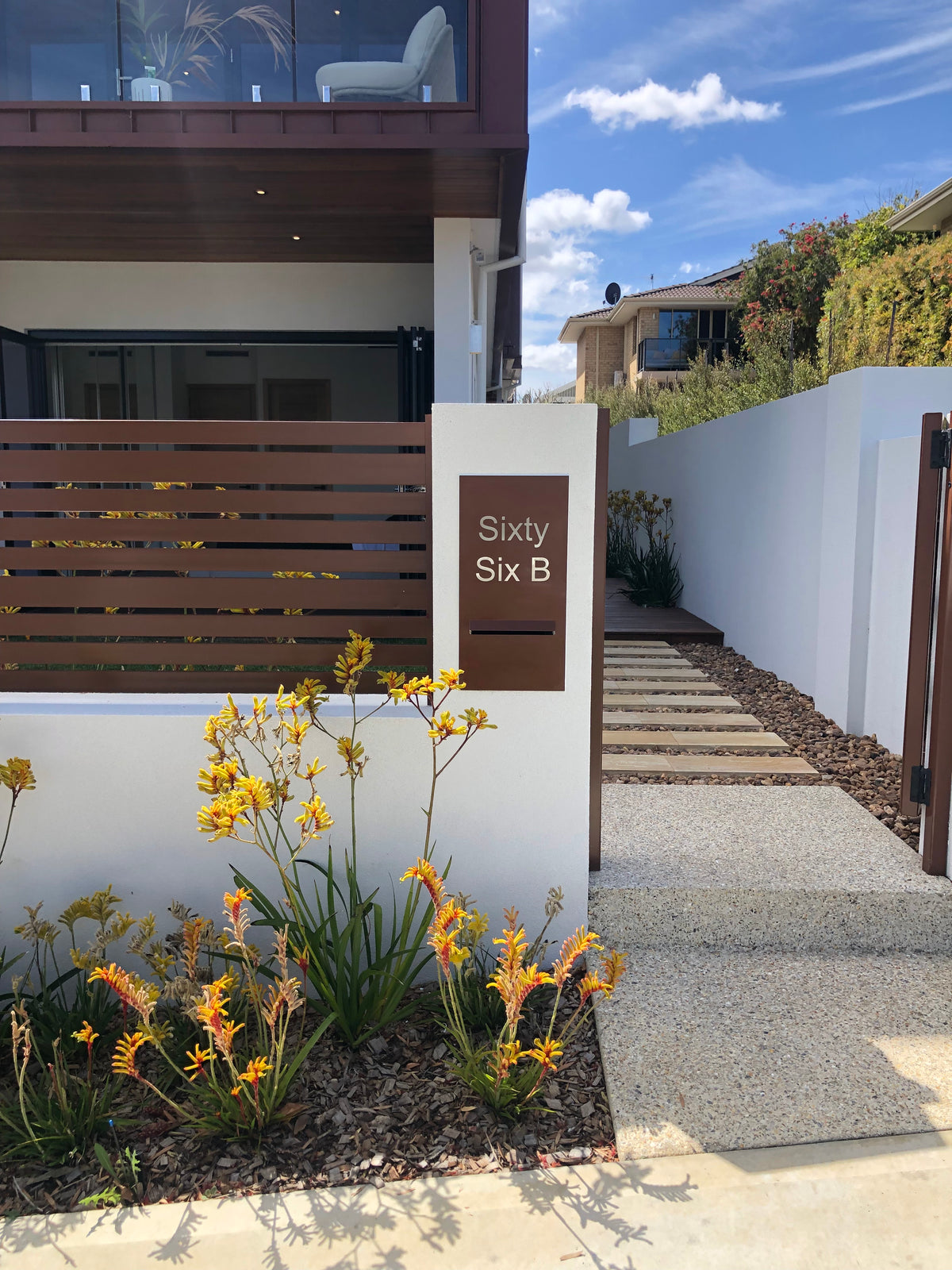 Corten Powder-Coated Aluminium Letterbox Faceplate 300 x 600 with 240 Slot