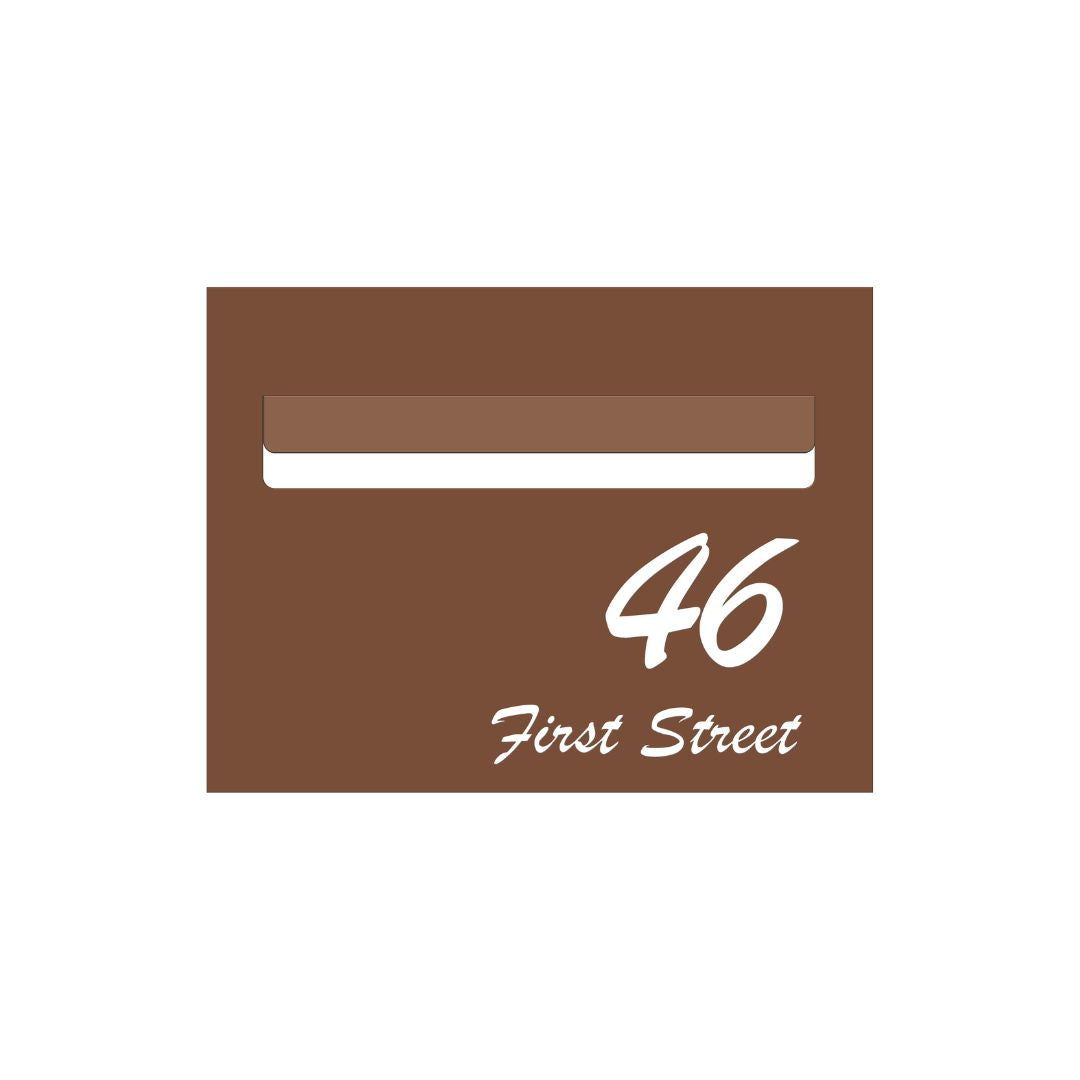 Corten Powder-Coated Aluminium Letterbox Faceplate 290 x 220 with 240 Slot