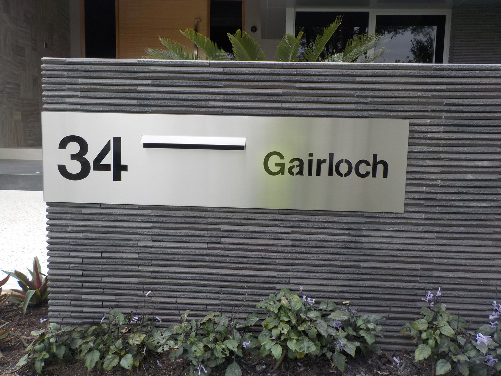 Marine Grade Brushed Stainless Steel Letterbox Faceplate 1200 x 300 (Laser Cut) - 340 Slot LHS