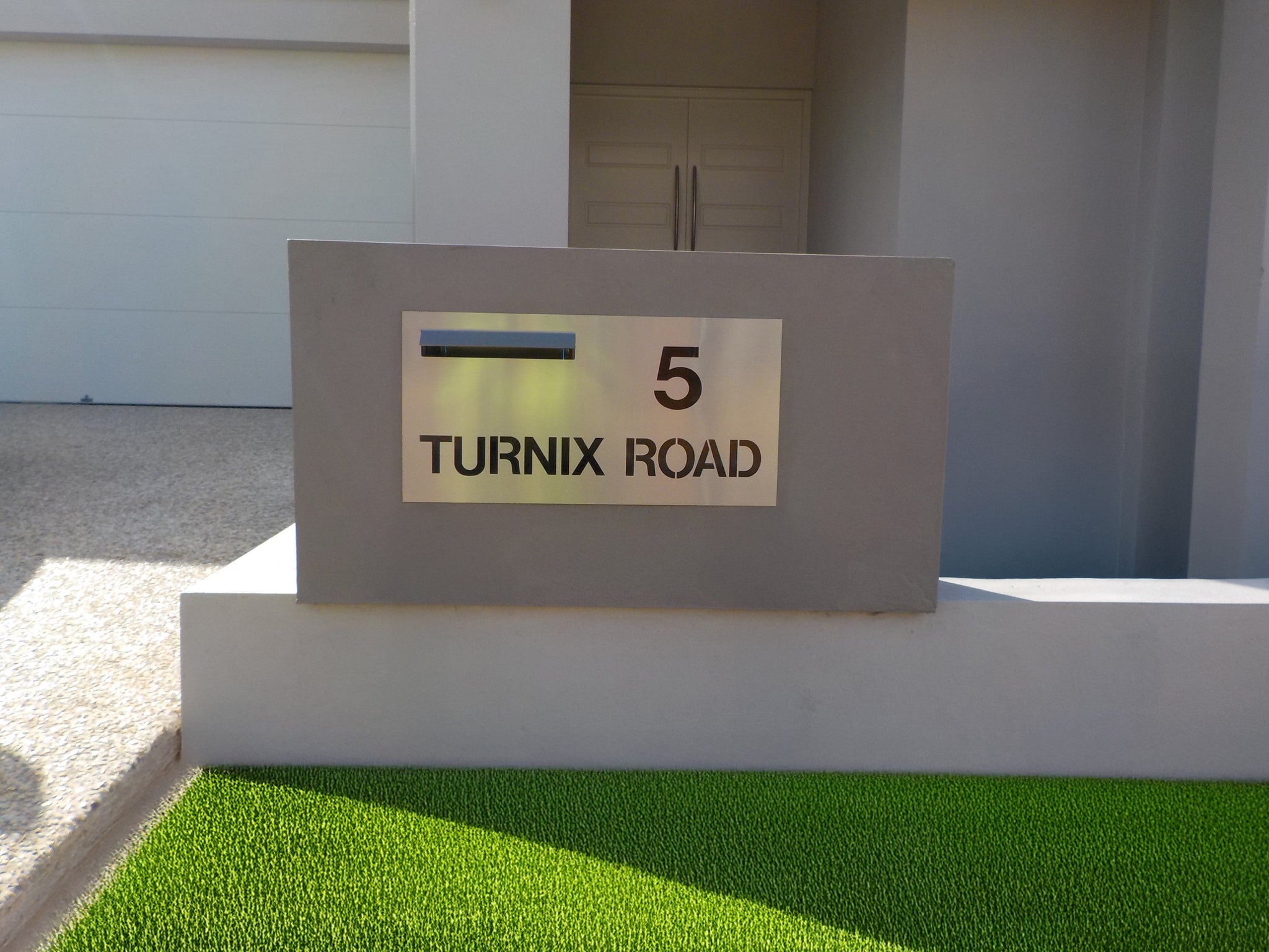 Marine Grade Brushed Stainless Steel Letterbox Faceplate 600 x 300 (Laser Etched) - 240 Slot LHS