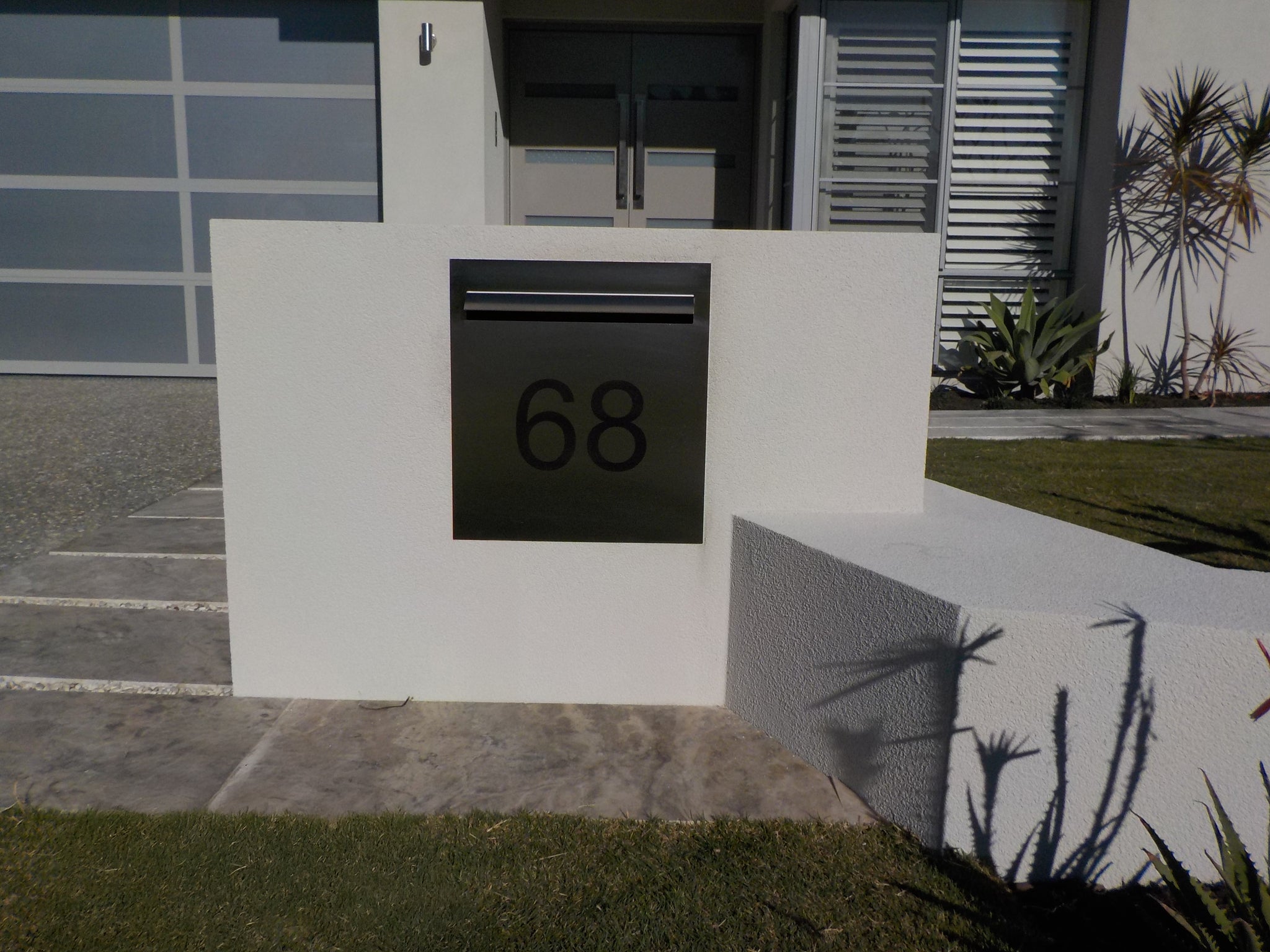 Marine Grade Brushed Stainless Steel Letterbox Faceplate 390 x 430mm (Laser Etched) - 340 Slot