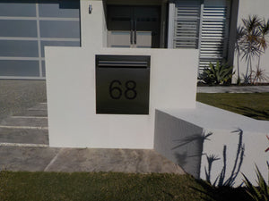 Marine Grade Brushed Stainless Steel Letterbox Faceplate 390 x 430mm (Laser Etched) - 340 Slot