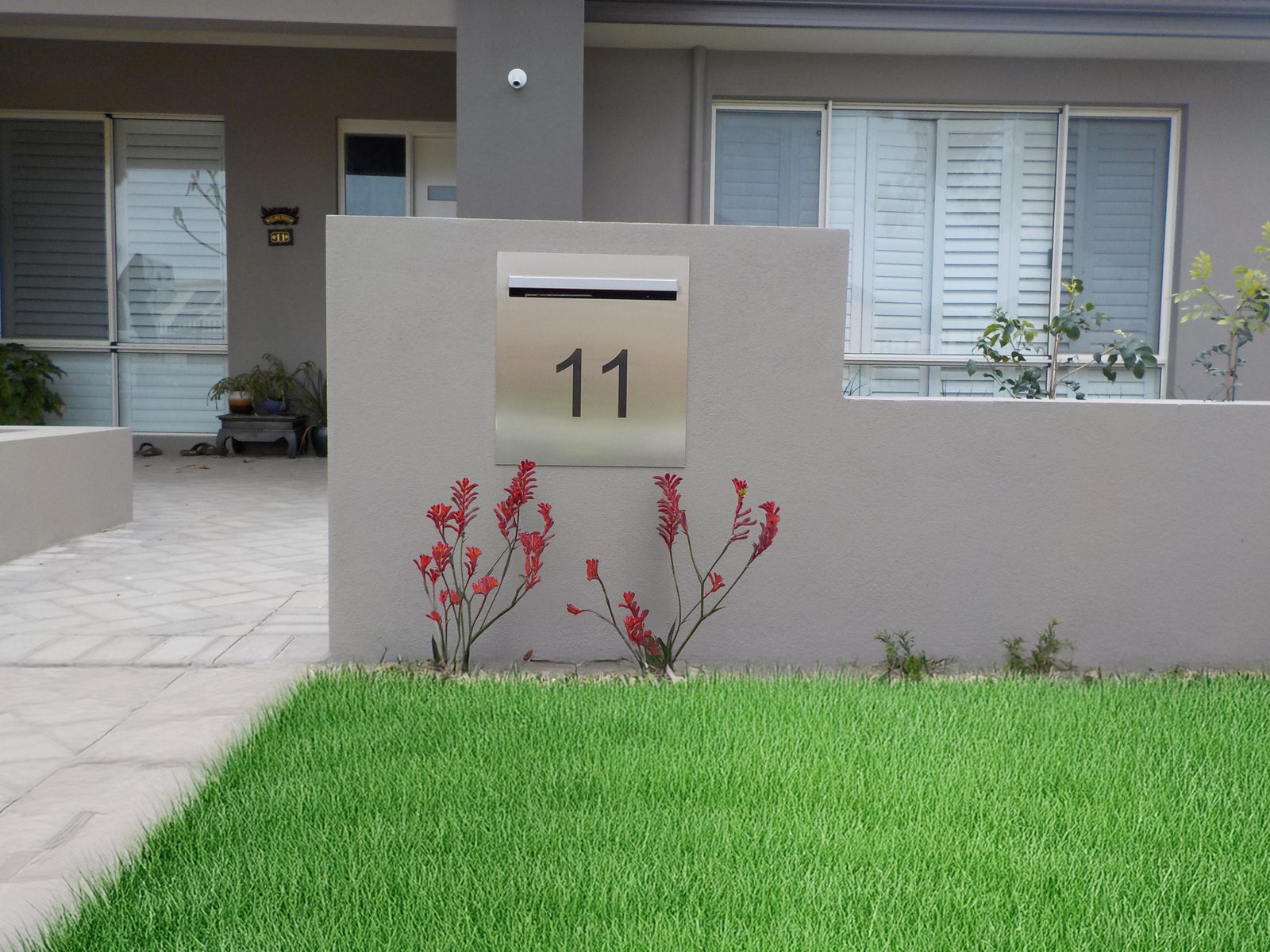Marine Grade Brushed Stainless Steel Letterbox Faceplate 390 x 430mm (Laser Cut) - 340 Slot