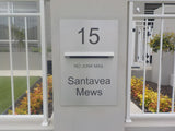 Shale Grey Powder-Coated Aluminium Letterbox Faceplate 450 x 600 - 340 Slot