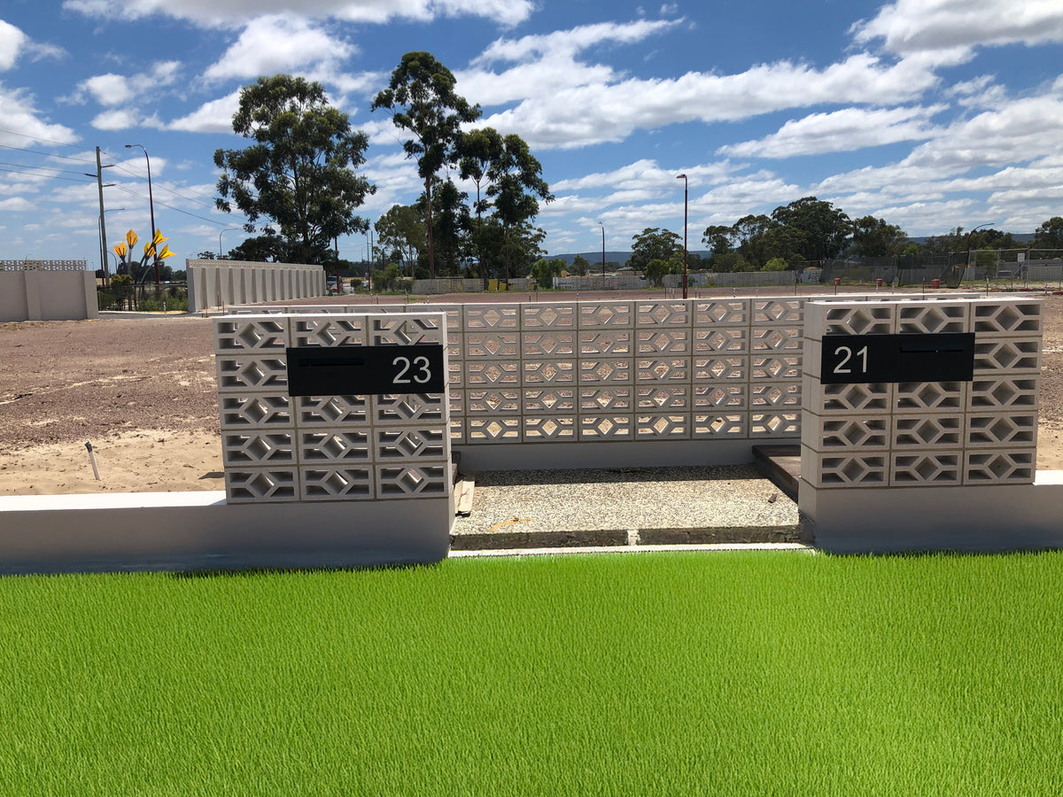 Black Powder-Coated Aluminium Letterbox Faceplate 900 x 250 - 340 Slot