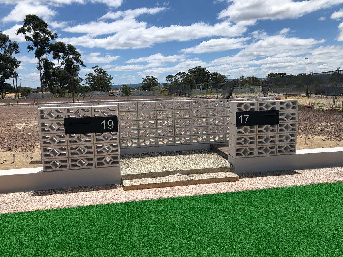 Black Powder-Coated Aluminium Letterbox Faceplate 900 x 250 - 340 Slot